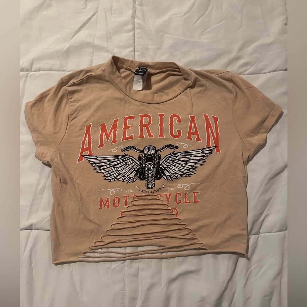 WINDSOR American motorcycle crop top